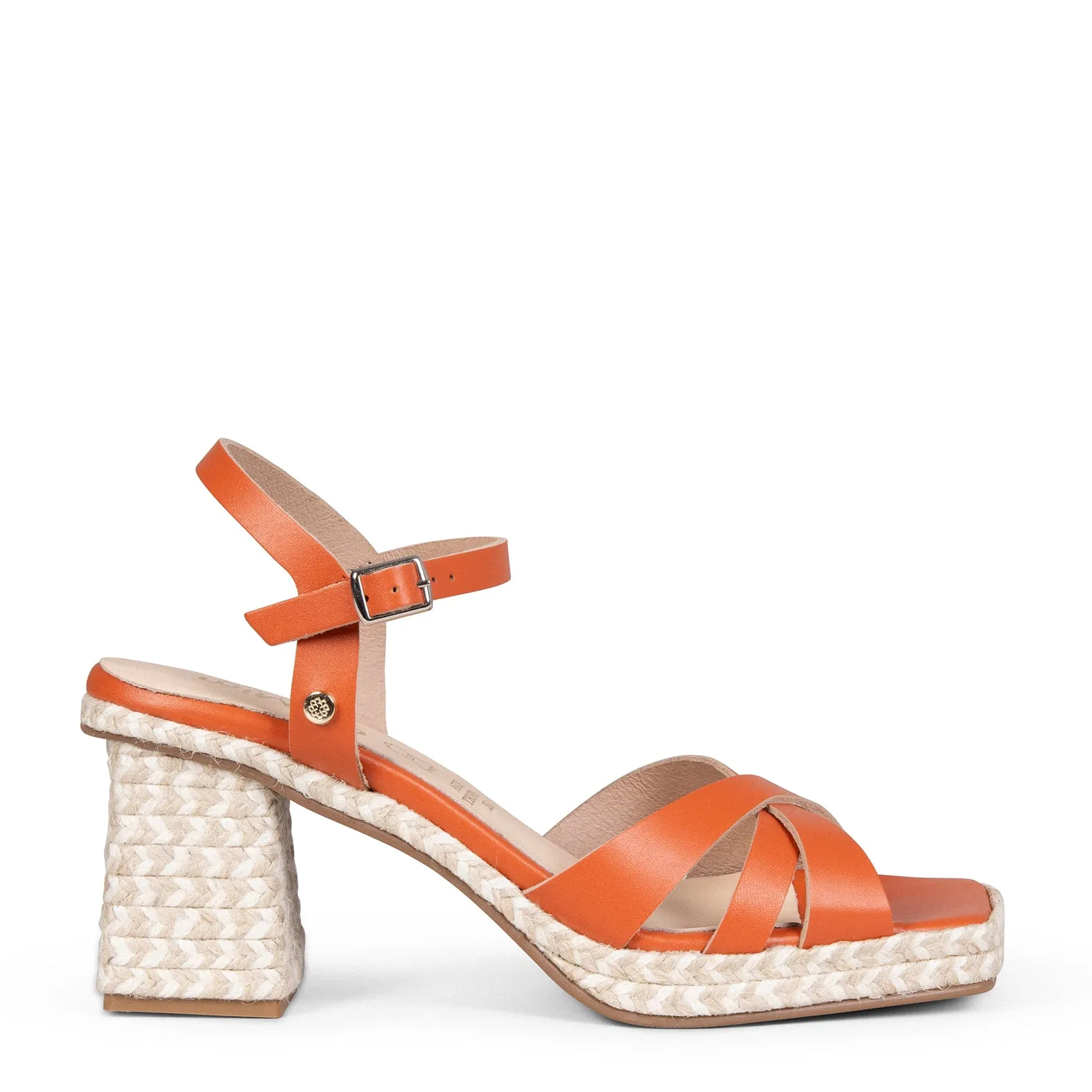 ANNA Orange Espadrille Platform High Heel Sandals