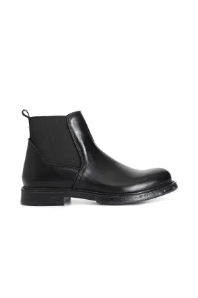 beatles de cuero para hombre. black