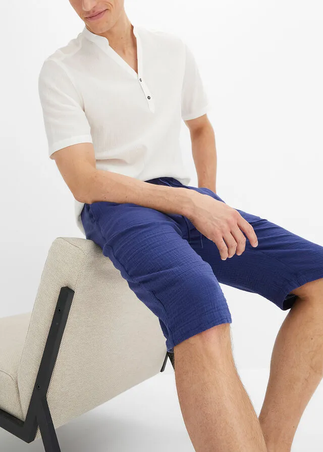 Blue Bermuda shorts Oxford.