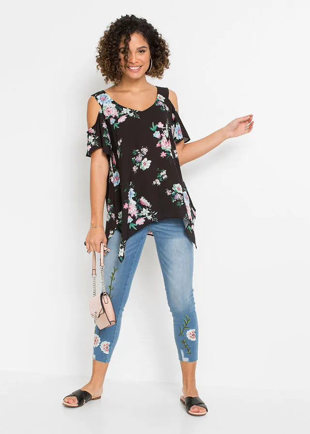 Black Floral Blouse