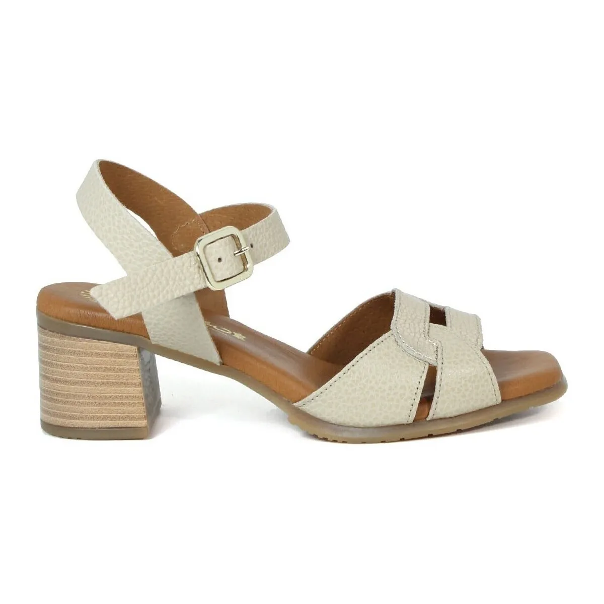 BOMBI 1980 BEIGE leather high heel sandals
