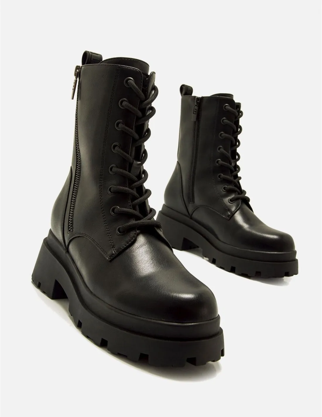 Botas Militares Plataforma Cremallera Mustang