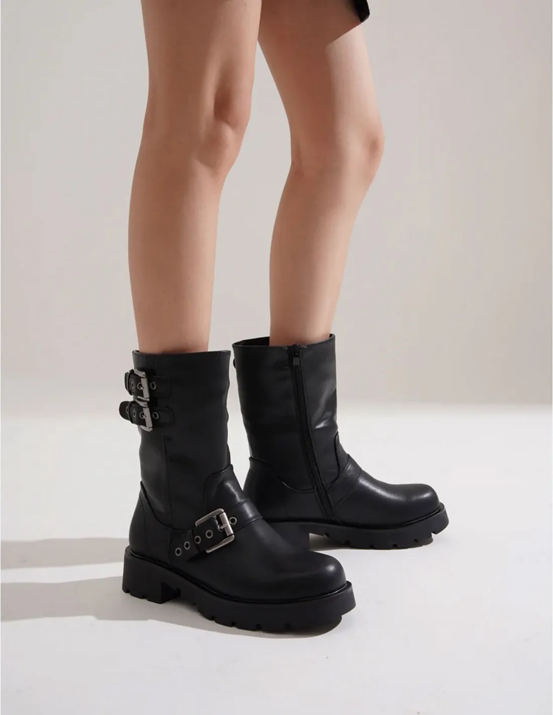 Botas Moteras Hebillas Track Negras