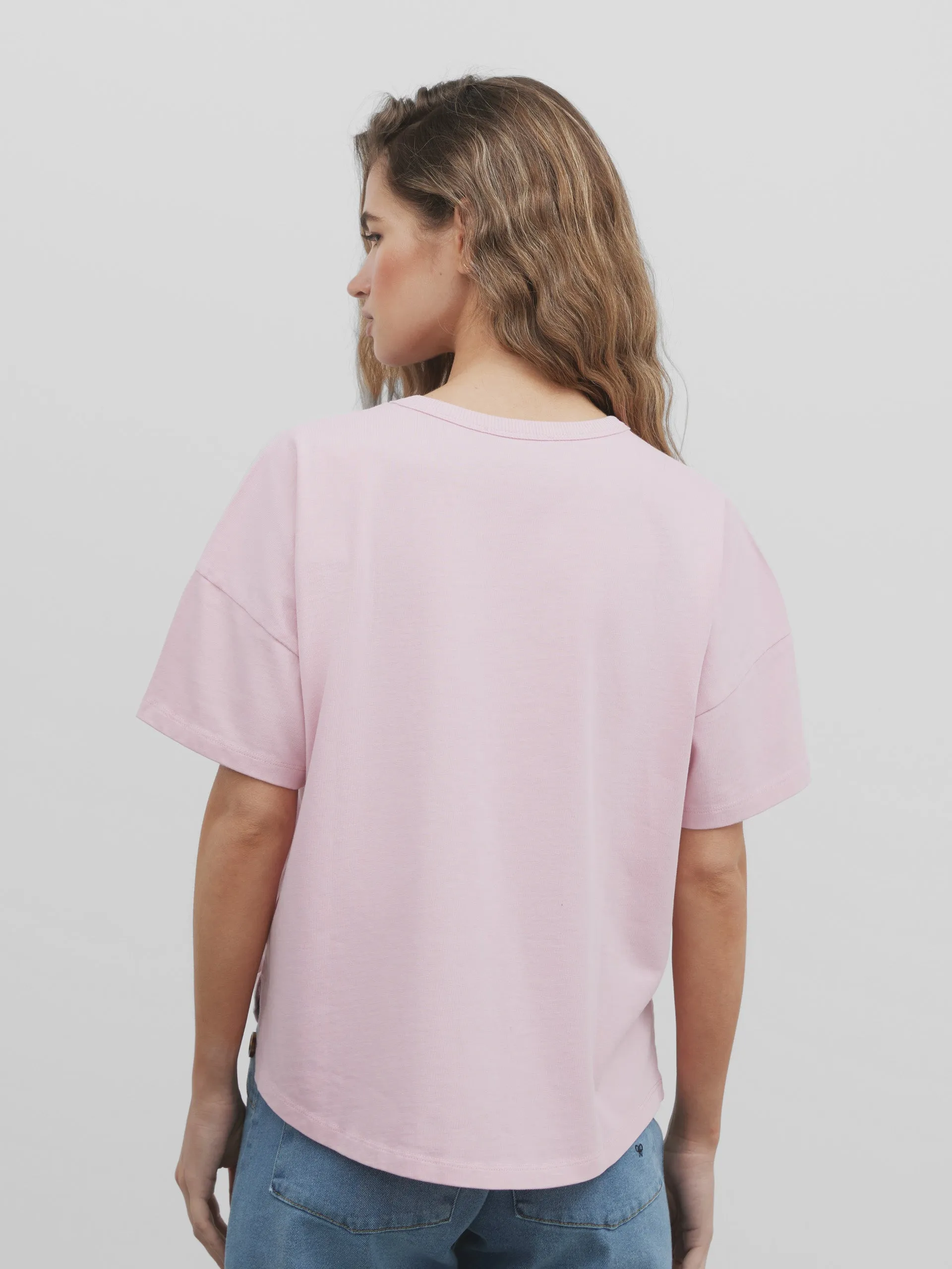 Camiseta woman silbon mini rosa
