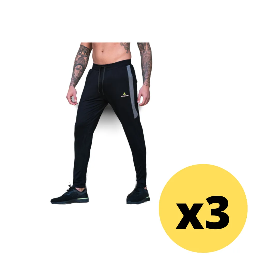 Combo Men's Sporty Skinny Pants X3!! - BLACK