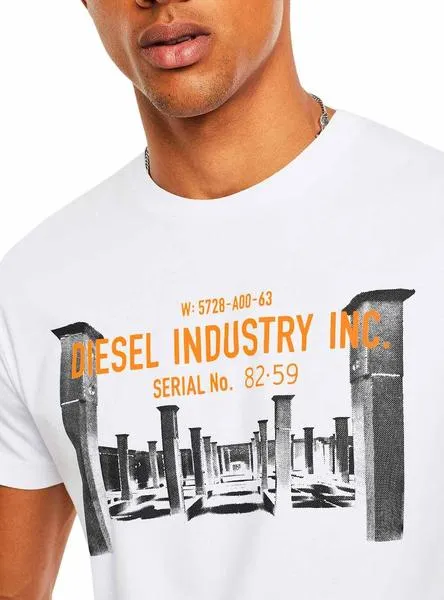 DIESEL INDUSTRY Men's White T-shirt