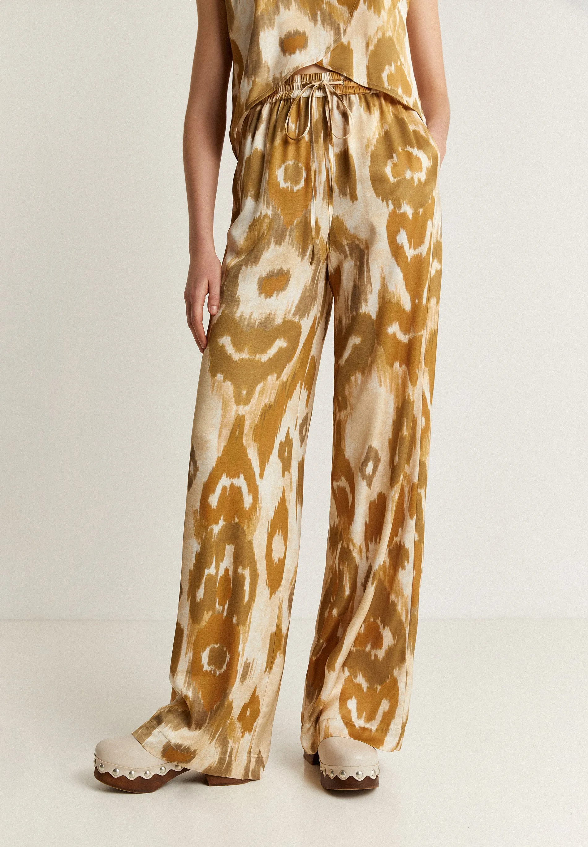 Fluid Animal Print Pants