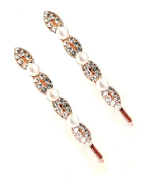 Golden Bridal Hair Forks with Gemstones and Pearls for Sale in Madrid.