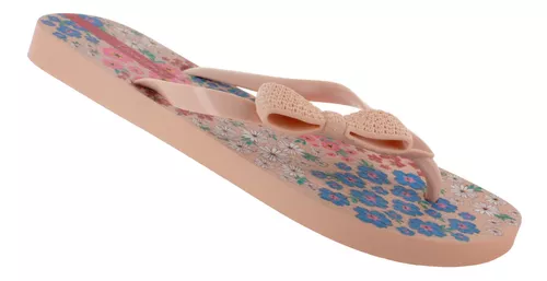Ipanema Sandalia Moda Casual Moño Flores Beige Mujer 82507