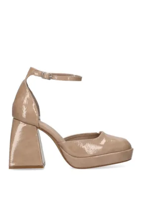 Luna Collection Nude Ankle Strap High Heel Shoes