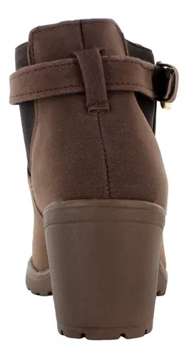 Lykos Botin Moda Casual Elegante Gamuza Cafe Mujer 74525