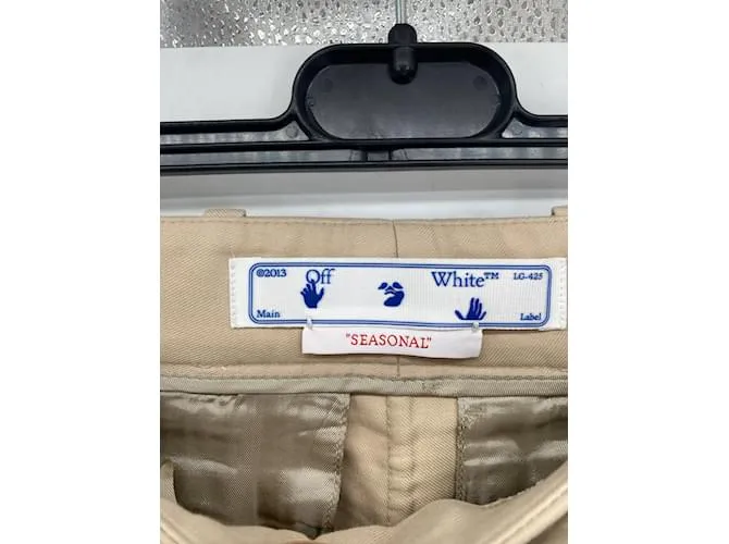 Off White Pantalón OFF-WHITE T.fr 48 Algodón Beige 