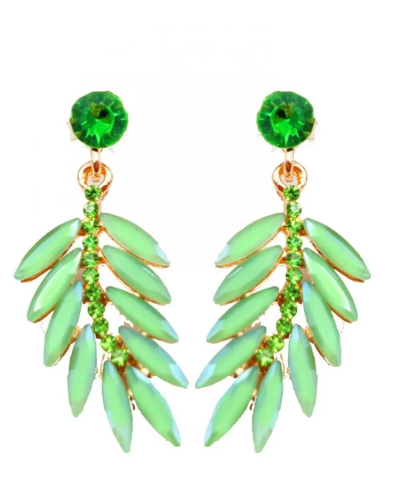 Light Green Medium-Sized Party Earrings Perfect for Daytime Weddings