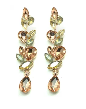 Pink Peach Party Women Earrings, Special Updos and Half Updos for Weddings.