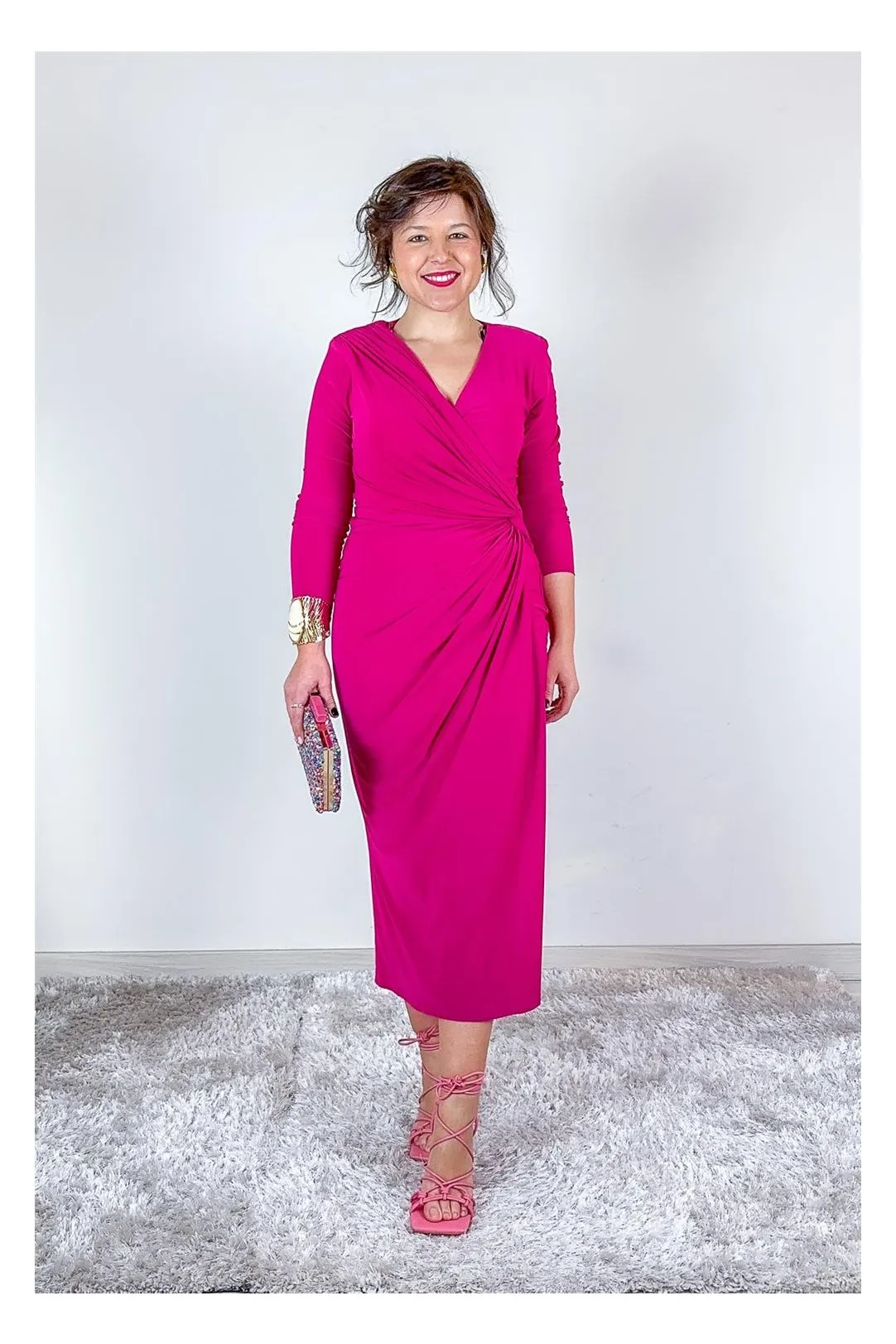 Pink Crossed Knot Dress