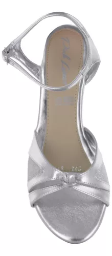 Pink Latte Sandalia Tacon Bajo Moda Casual Plata Mujer 85187