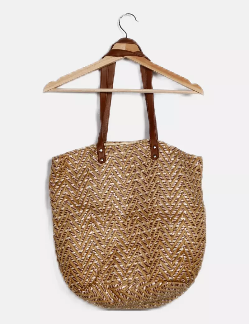Brown casual Primark tote bag