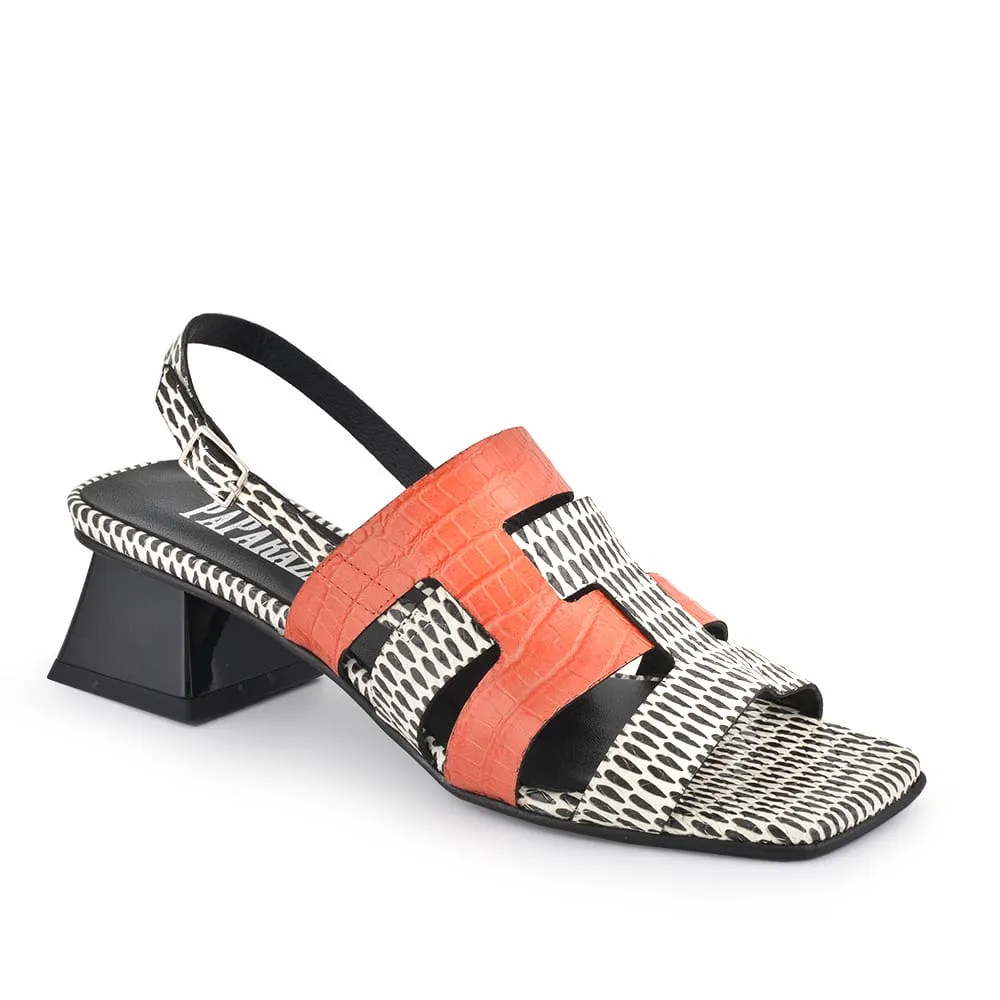 Sandalia Vecchiato beige y naranja