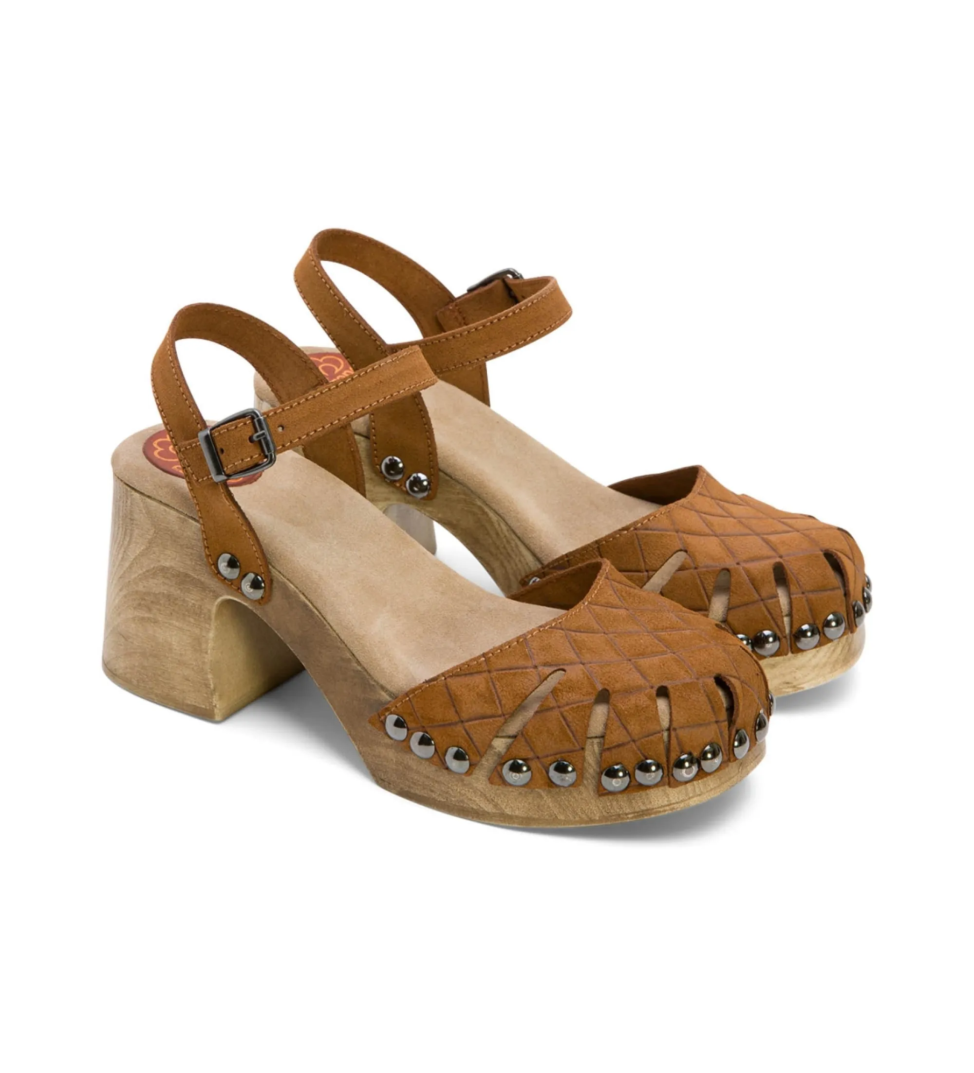 Brown Leather Margot Sandals - Heel Height 8cm