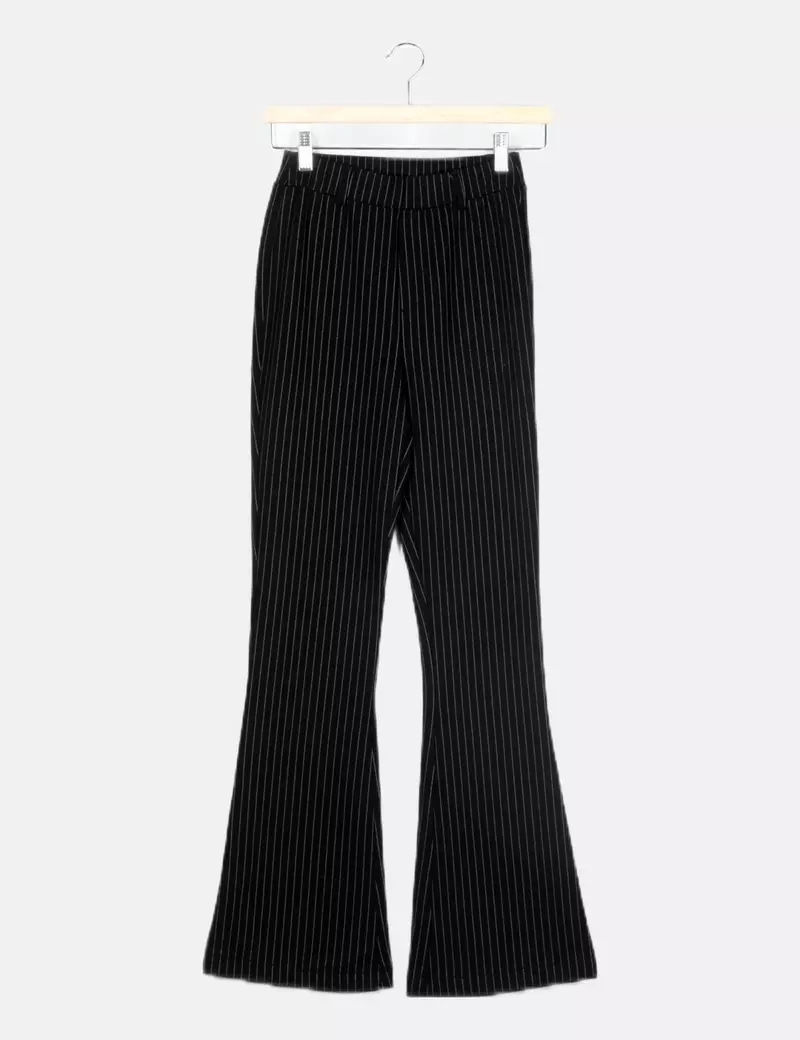 Stradivarius Black Printed Pants