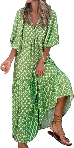 Summer Dresses for Women 2024,Casual Beach Vacation Tropical Date Night Boho Hawaiian Sun Dresses La Gift for family/friend free