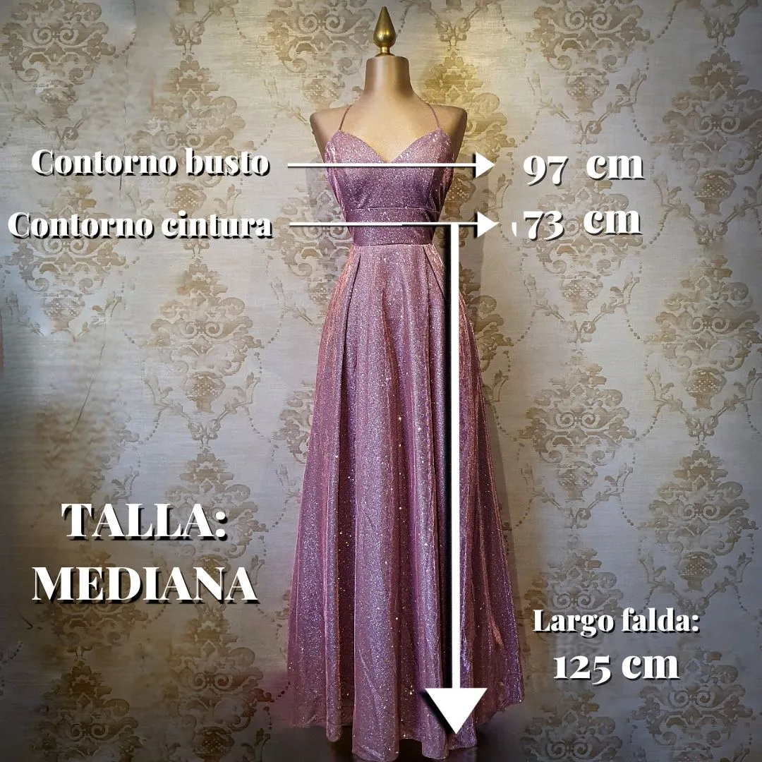 Rose Pink Backless Shiny Evening Gown with Long Straps