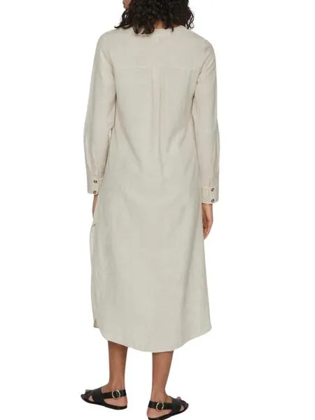 Beige Mujer Vila Priscila Vestido
