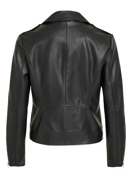 Vicara Black Faux Leather Vila Women's Jacket