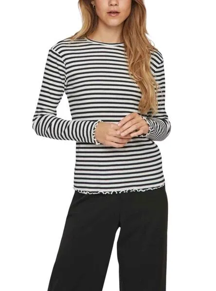Vila Vithessa O-Neck Striped T-Shirt for Women
