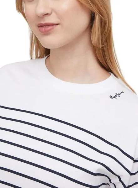 White and Blue Pepe Jeans Jena Jersey for Women